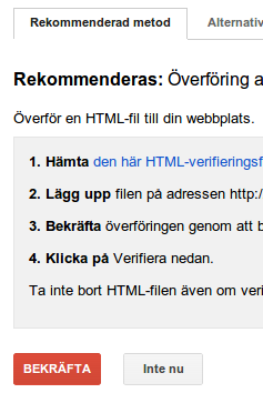 Verifiera sidan med fil