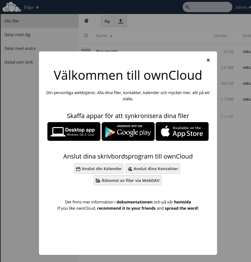 Installationen klar och vi kan installera klient programmen