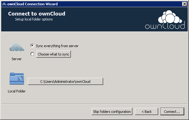 Konfigurera hur och vad som ska synkroniseras med servern