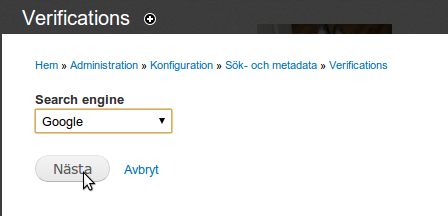 Lägg till verifiering på Google