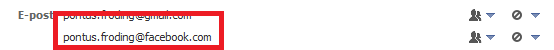 Här ser du din facebook mailadress