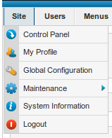 Hitta till de globala inställningarna i Joomla