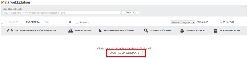 Inloggad ny användare Bing