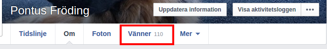 Klicka på fliken vänner