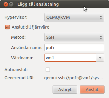 Lägg till anslutning till din värd