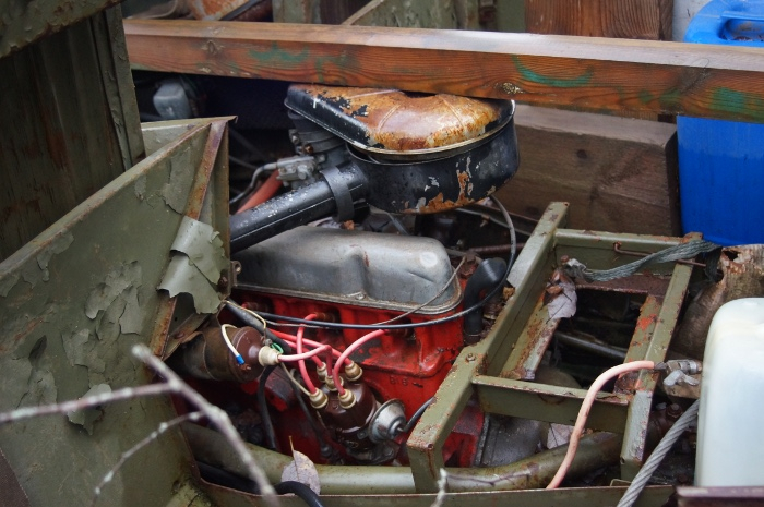 Motorn från militärfordonet