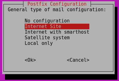 Val av mail konfiguration i Postfix