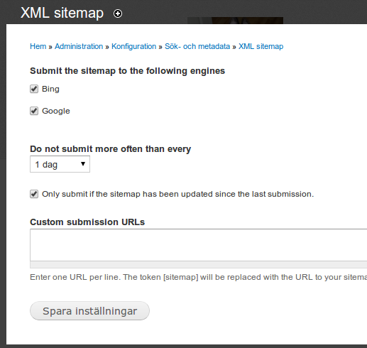 Search engines i XML sitemap