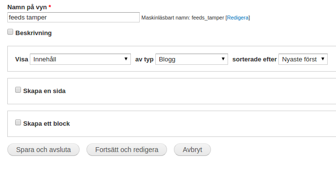 Skapa view till feeds för att översätta nod titlar till ID
